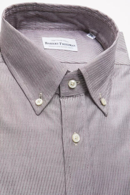 Robert Friedman Beige Cotton Men's Shirt by Robert Friedman