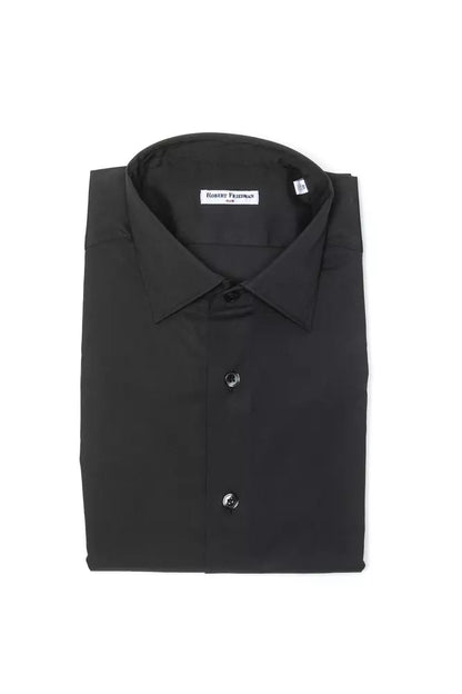 Robert Friedman Gray Cotton Men Shirt by Robert Friedman