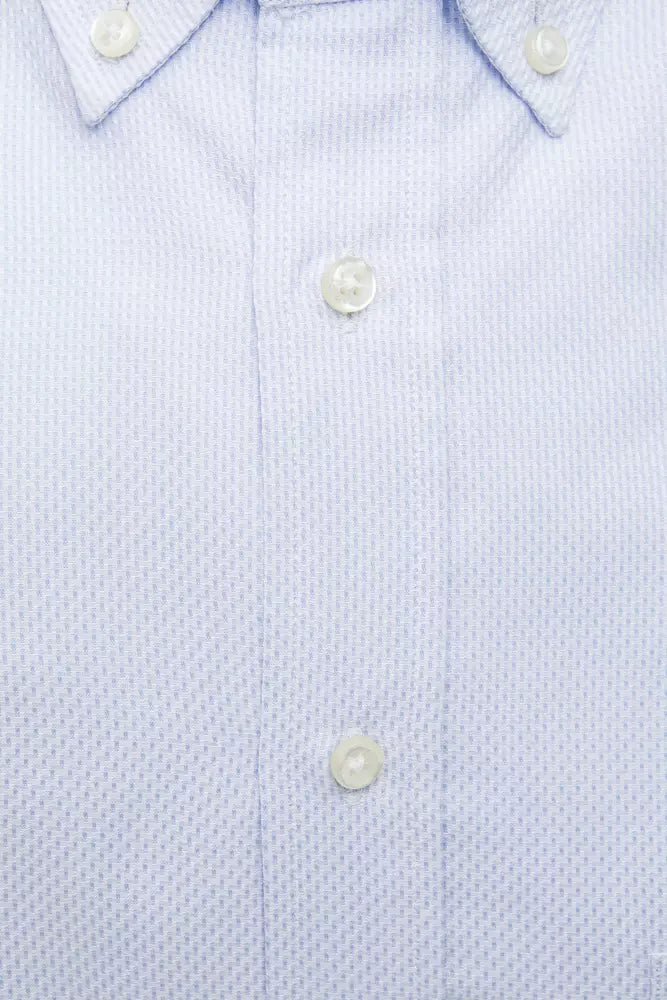 Robert Friedman Light Blue Cotton Men Shirt by Robert Friedman