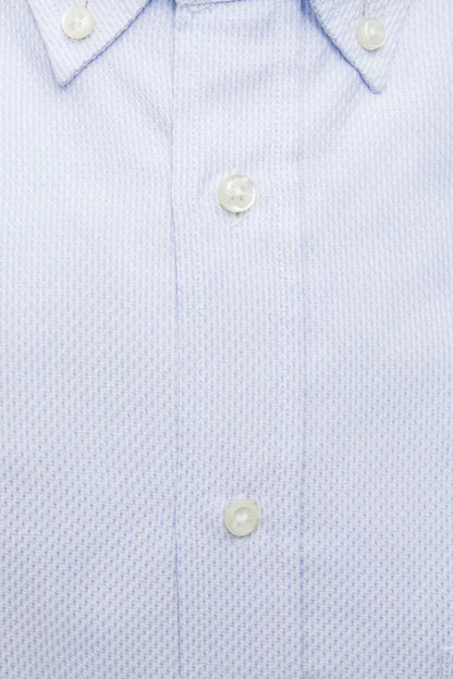 Robert Friedman Light Blue Cotton Men Shirt by Robert Friedman