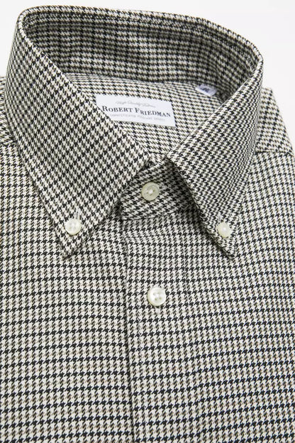 Robert Friedman Beige Cotton Men's Shirt by Robert Friedman