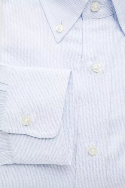 Robert Friedman Light Blue Cotton Men Shirt by Robert Friedman