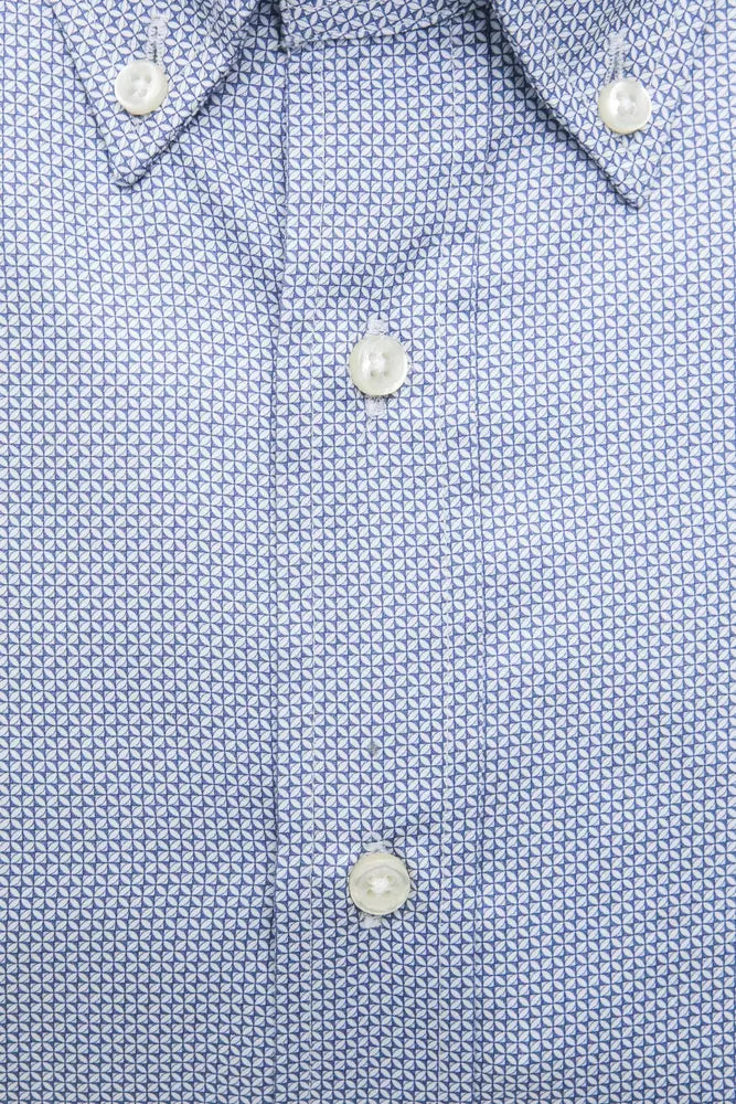 Robert Friedman Light Blue Cotton Men Shirt by Robert Friedman