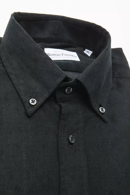Robert Friedman Black Cotton Men's Shirt by Robert Friedman
