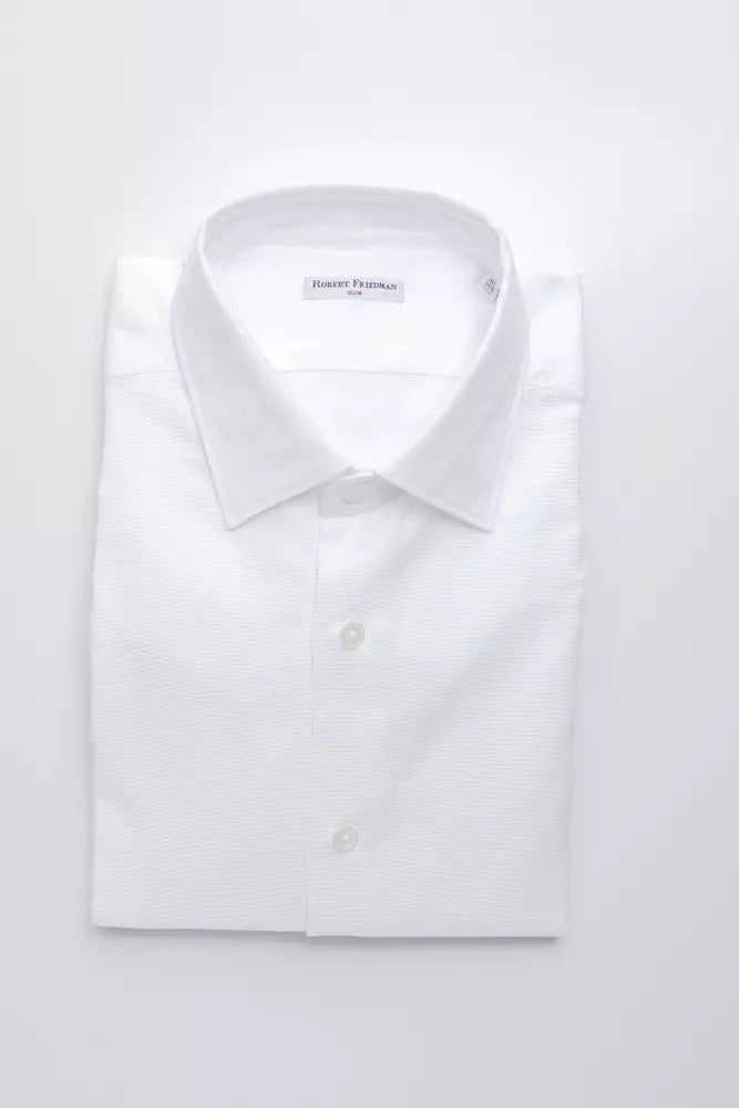 Robert Friedman White Cotton Men's Shirt by Robert Friedman