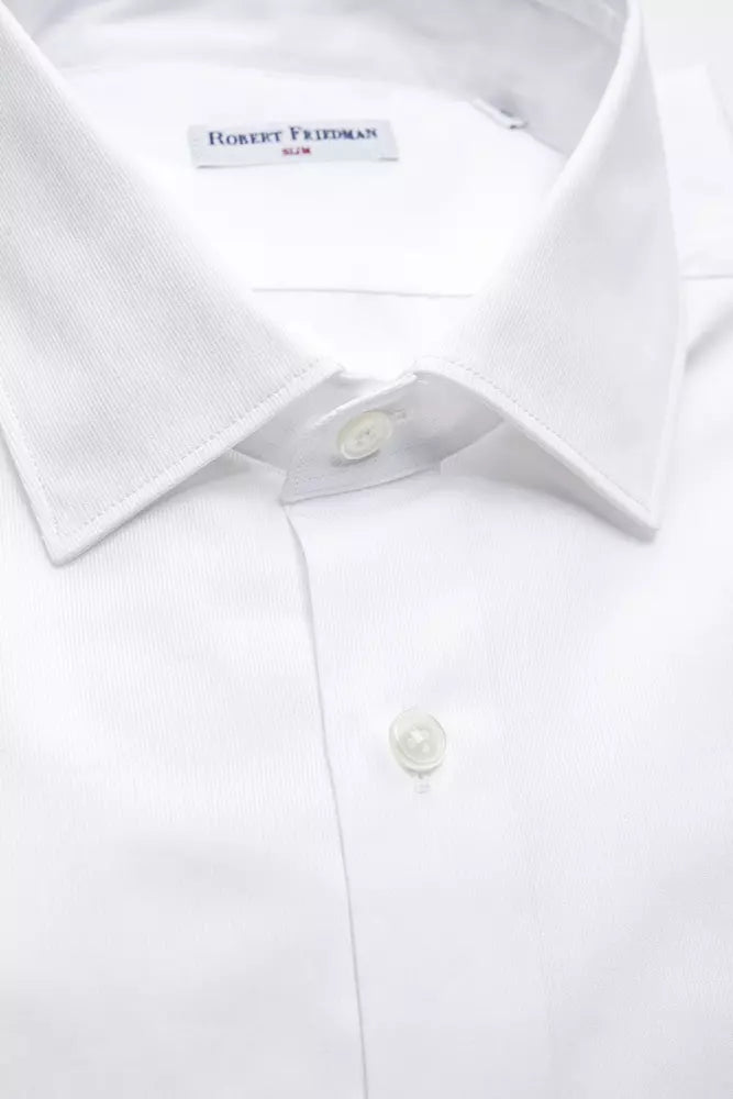 Robert Friedman White Cotton Men's Shirt by Robert Friedman