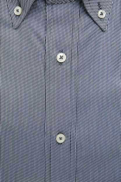 Robert Friedman Blue Cotton Men's Shirt by Robert Friedman