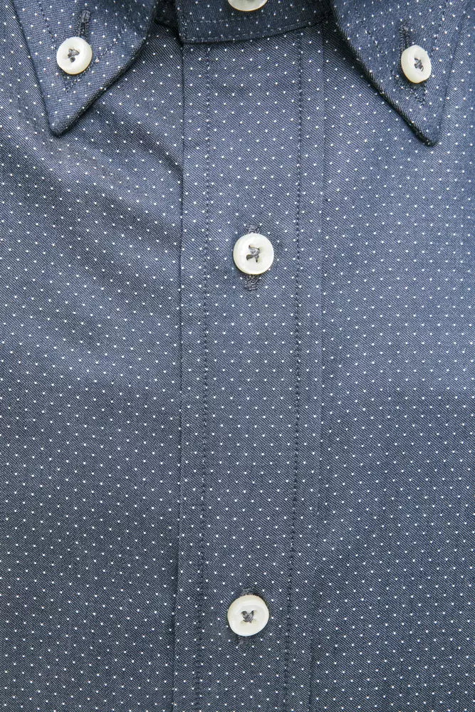 Robert Friedman Blue Cotton Men Shirt by Robert Friedman