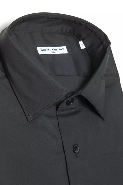 Robert Friedman Gray Cotton Men Shirt by Robert Friedman