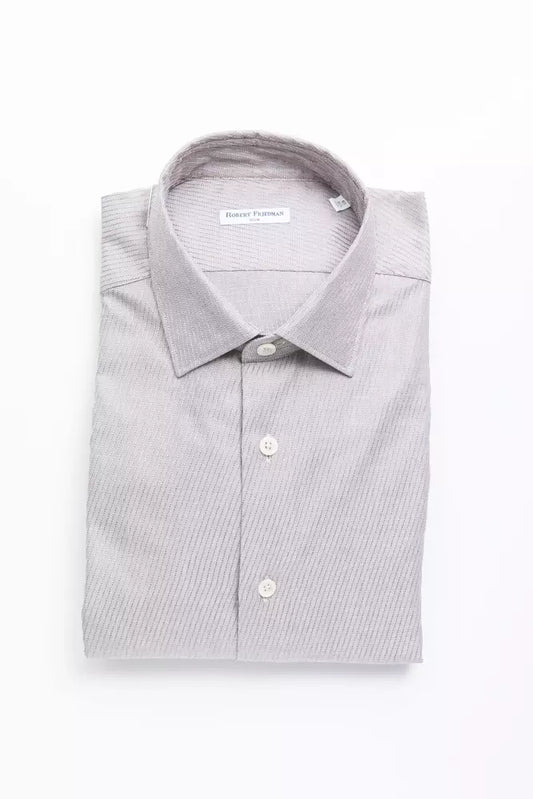 Robert Friedman Beige Cotton Men Shirt by Robert Friedman