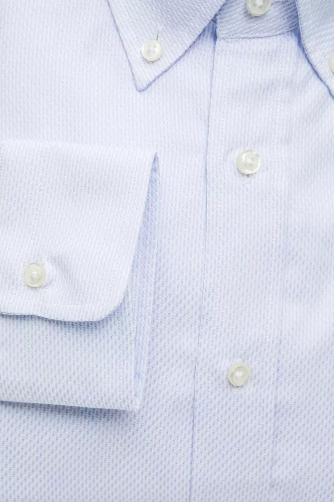 Robert Friedman Light Blue Cotton Men Shirt by Robert Friedman