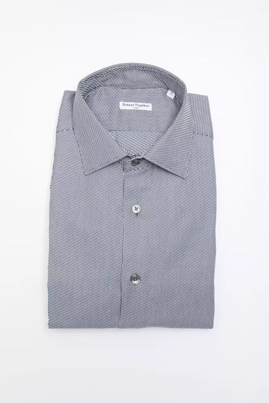 Robert Friedman Blue Cotton Men's Shirt by Robert Friedman
