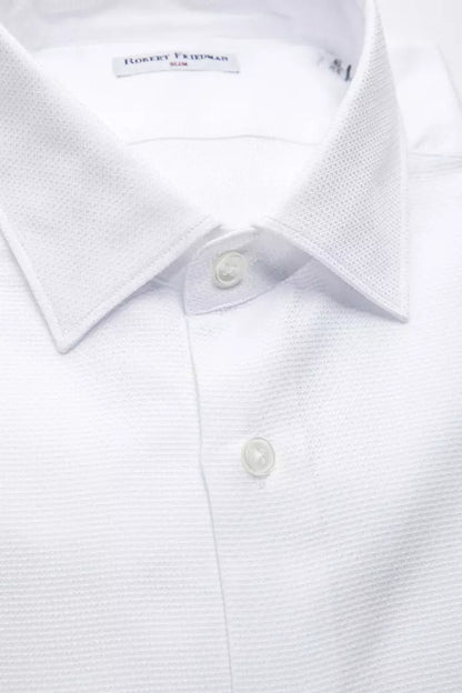 Robert Friedman White Cotton Men's Shirt by Robert Friedman