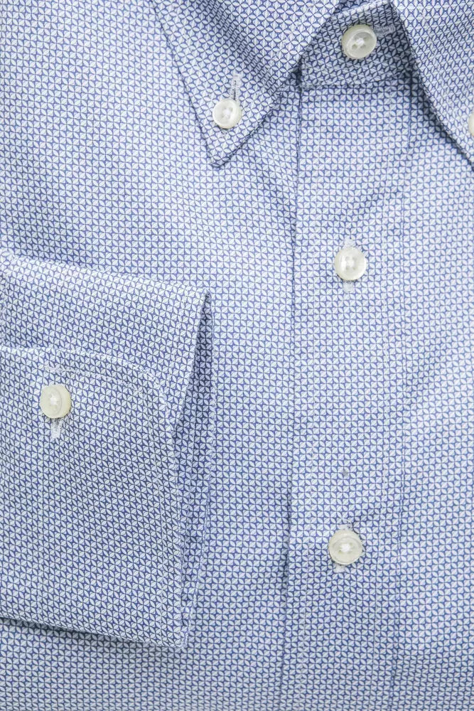 Robert Friedman Light Blue Cotton Men Shirt by Robert Friedman