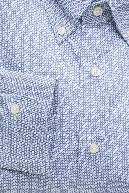 Robert Friedman Light Blue Cotton Men Shirt by Robert Friedman