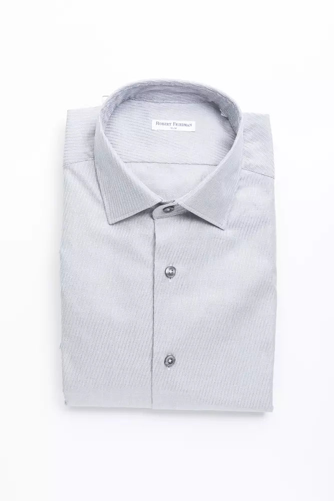 Robert Friedman Beige Cotton Men Shirt by Robert Friedman