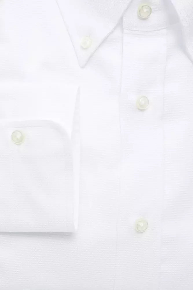 Robert Friedman White Cotton Men Shirt by Robert Friedman