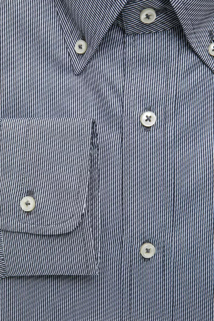 Robert Friedman Blue Cotton Men's Shirt by Robert Friedman