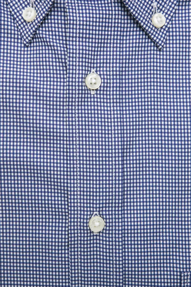 Robert Friedman Blue Cotton Men Shirt by Robert Friedman