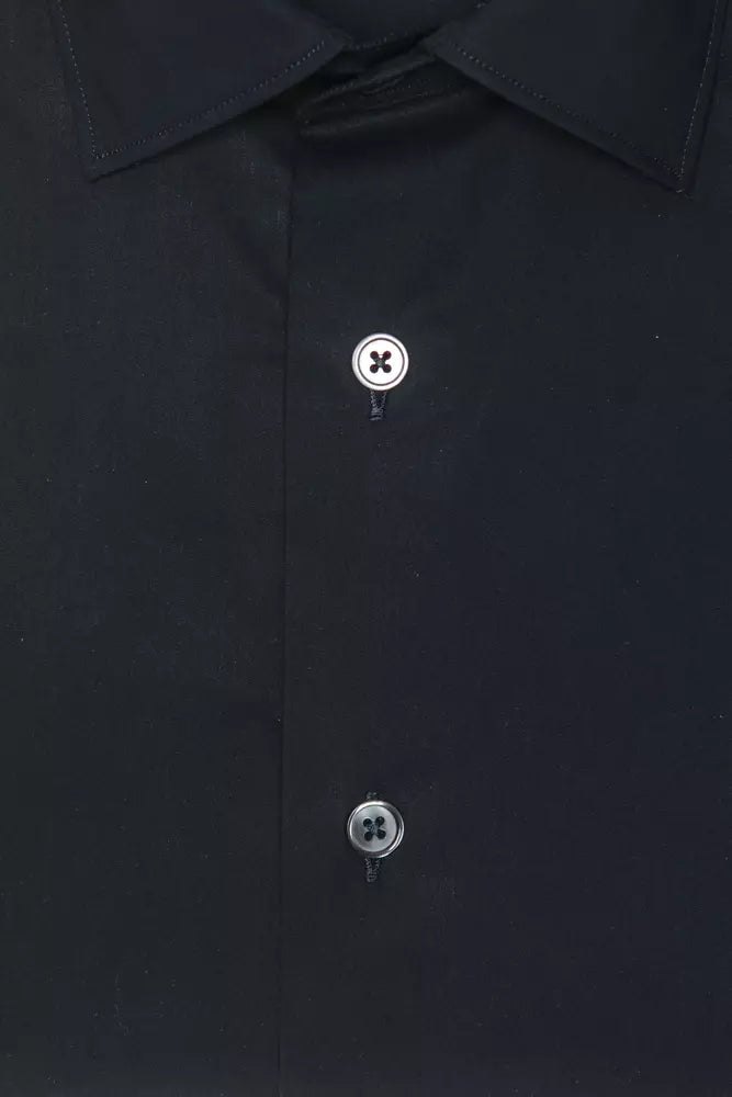 Robert Friedman Black Cotton Men's Shirt by Robert Friedman