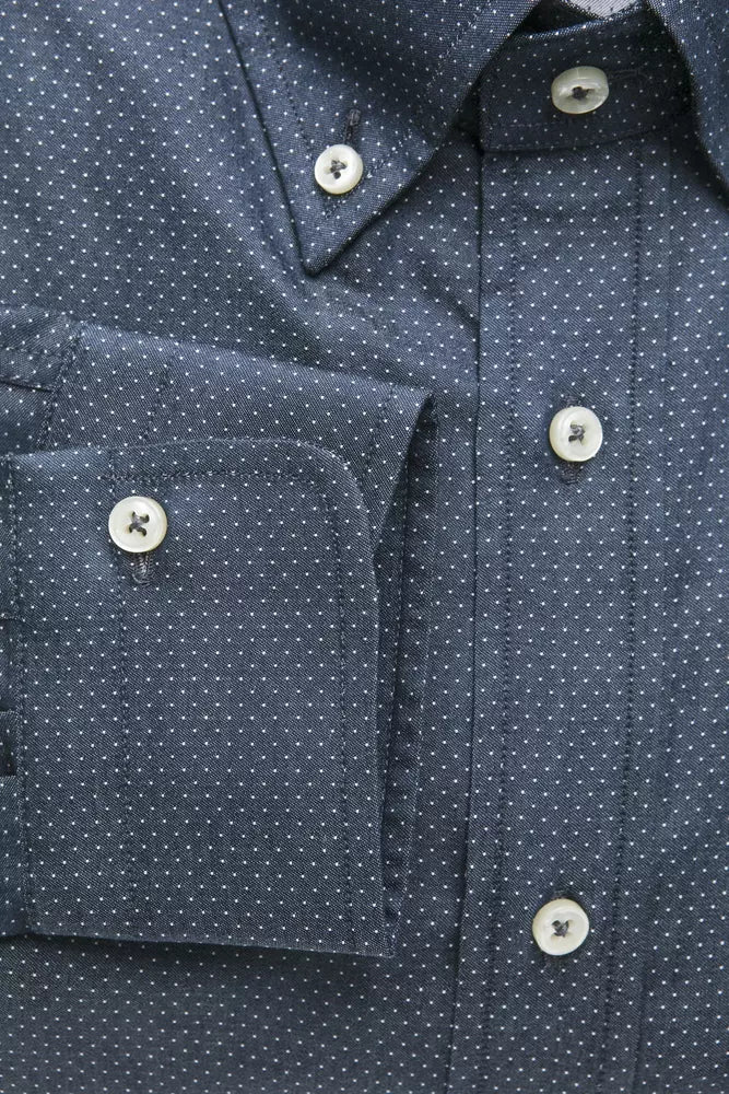 Robert Friedman Blue Cotton Men Shirt by Robert Friedman