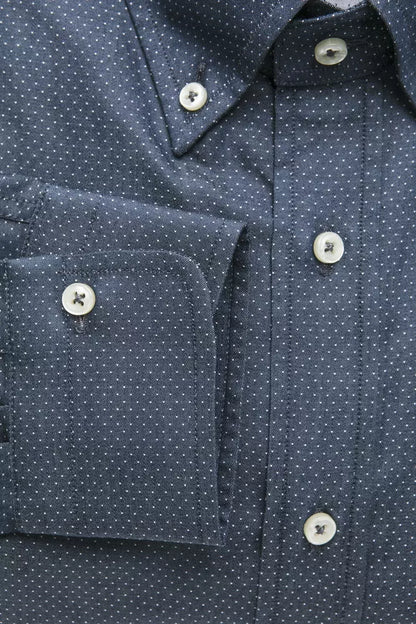 Robert Friedman Blue Cotton Men Shirt by Robert Friedman