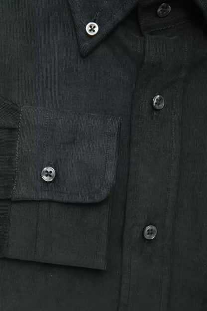 Robert Friedman Black Cotton Men's Shirt by Robert Friedman