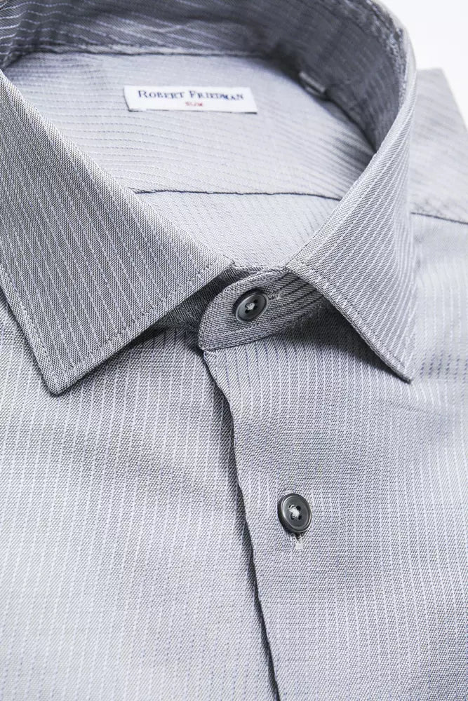 Robert Friedman Beige Cotton Men Shirt by Robert Friedman