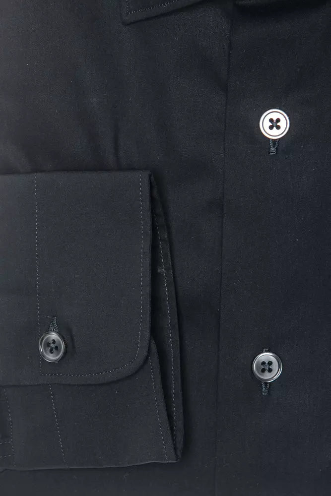 Robert Friedman Black Cotton Men's Shirt by Robert Friedman
