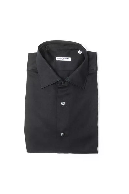 Robert Friedman Black Cotton Men Shirt by Robert Friedman