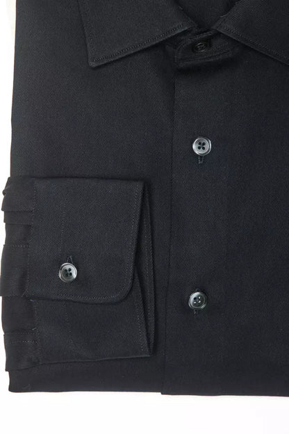 Robert Friedman Black Cotton Men Shirt by Robert Friedman
