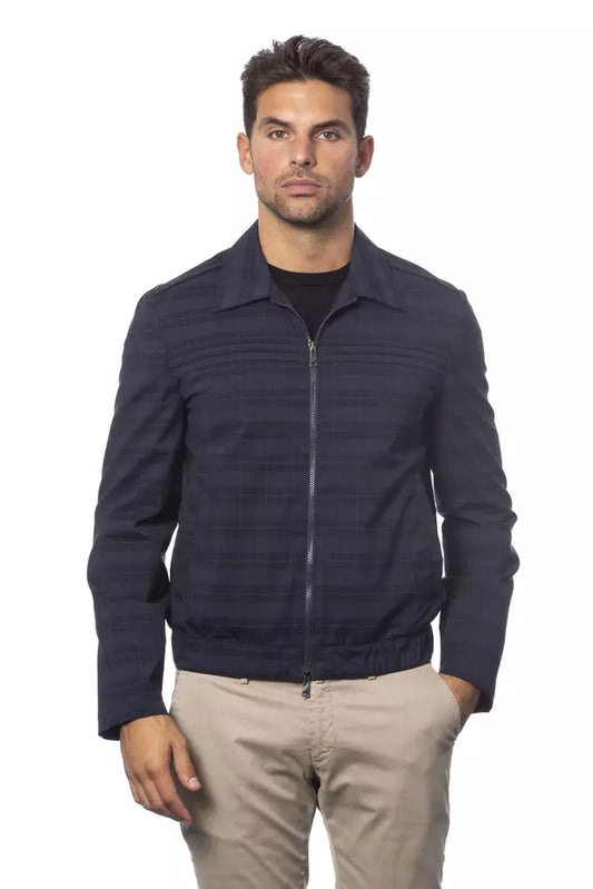 Blouson Bomber Homme En Laine Bleu Verri