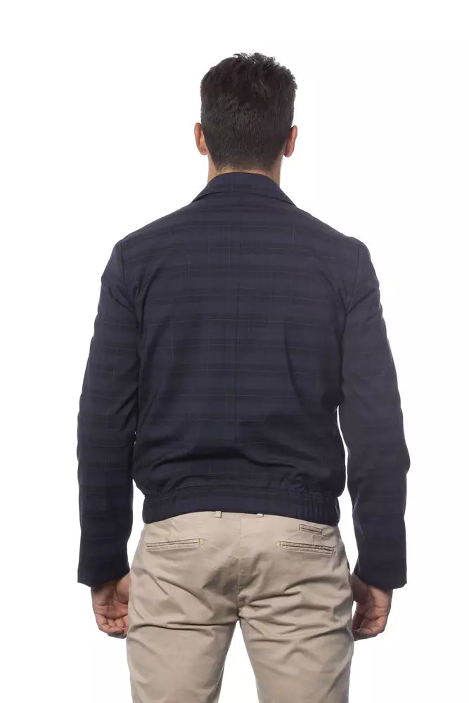 Blouson Bomber Homme En Laine Bleu Verri