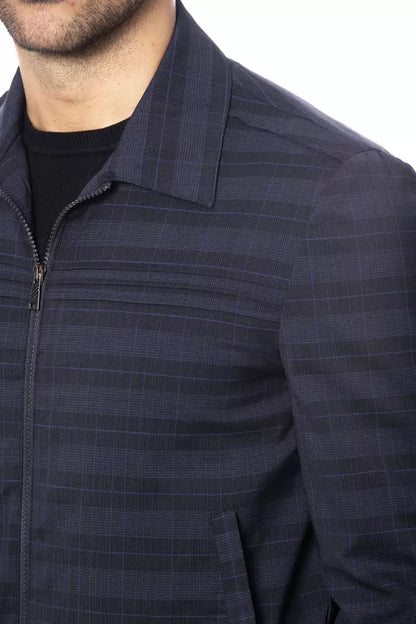 Blouson Bomber Homme En Laine Bleu Verri