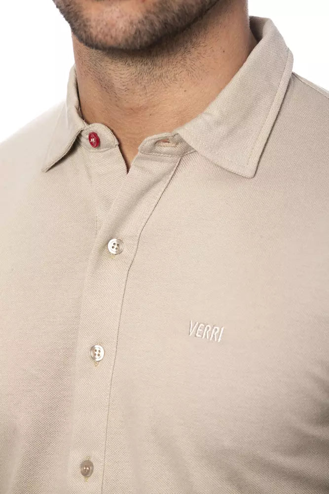 Verri Beige Cotton Men Shirt by Verri