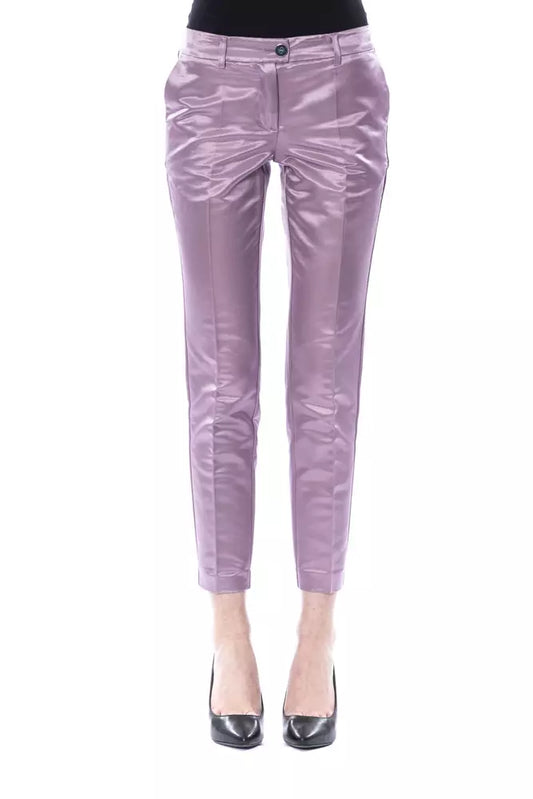 BYBLOS Purple Cotton Women Pants by BYBLOS