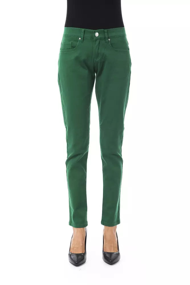BYBLOS Green Cotton Women Pants by BYBLOS