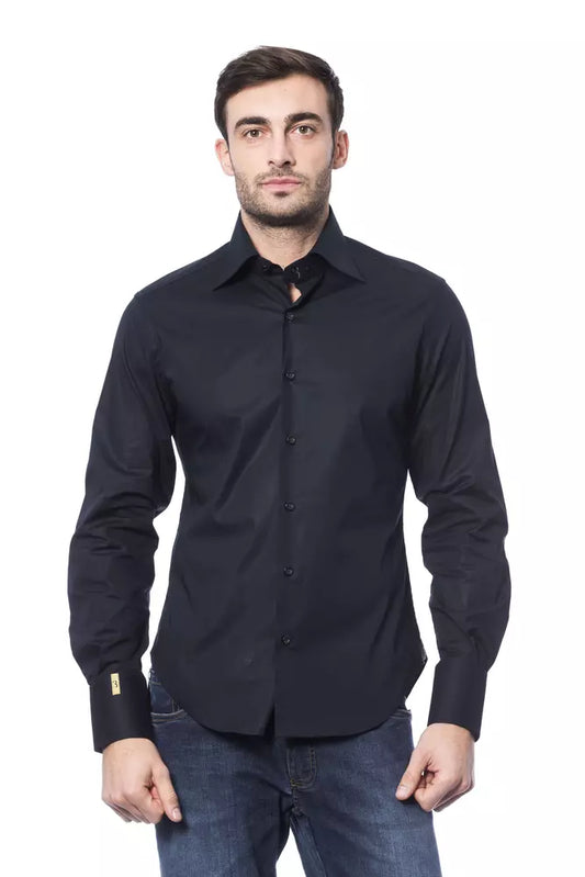 Billionaire Italian Couture Blue Cotton Men Shirt by Billionaire Italian Couture