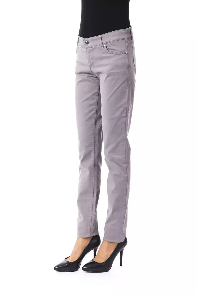 BYBLOS Gray Cotton Women Pants by BYBLOS
