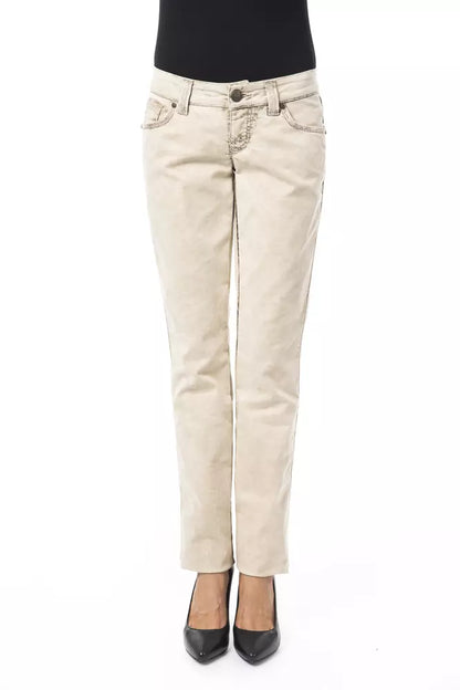 BYBLOS Beige Cotton Women Jeans by BYBLOS