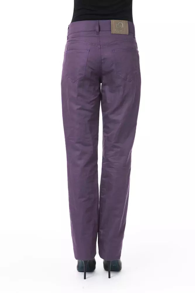 BYBLOS Purple Cotton Women Pant by BYBLOS