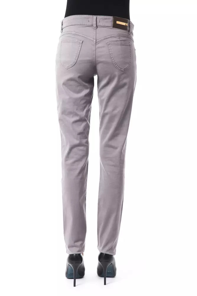 BYBLOS Gray Cotton Women Pants by BYBLOS