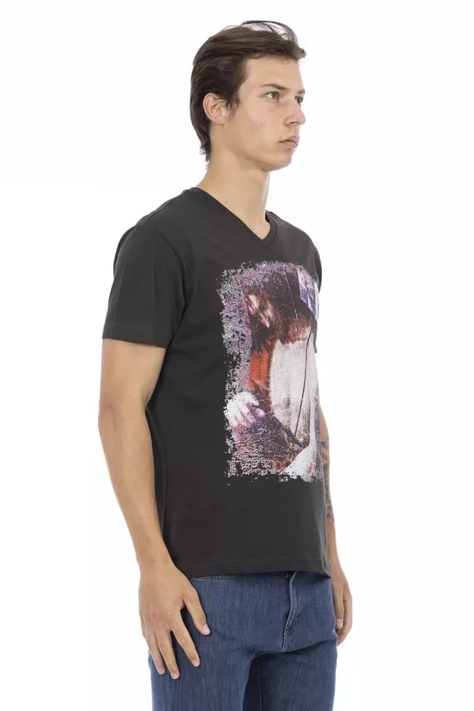 T-shirt Trussardi Action en coton noir pour homme