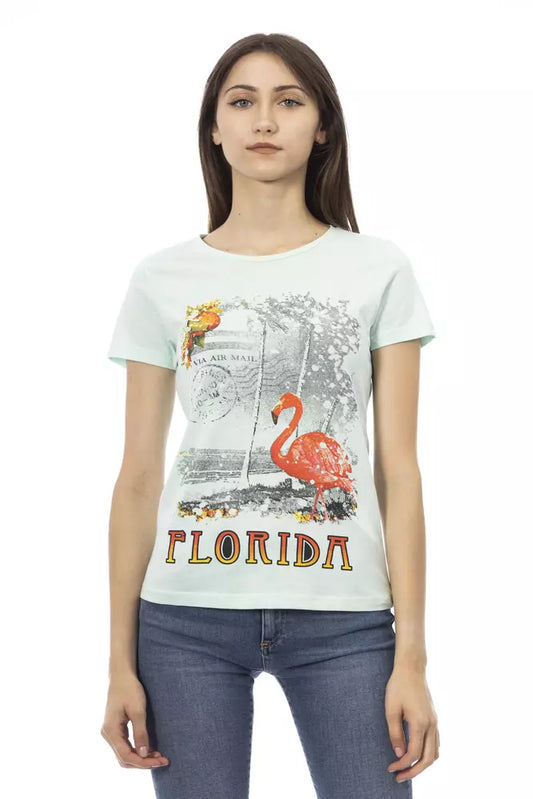 T-shirt Trussardi Action en coton bleu clair pour femme