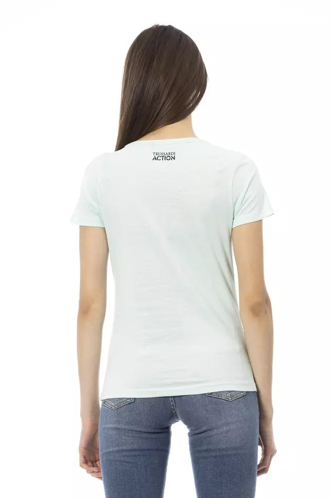 T-shirt Trussardi Action en coton bleu clair pour femme