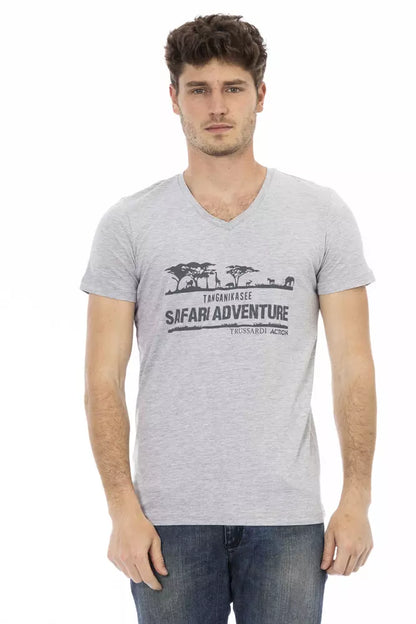 T-shirt Trussardi Action en coton gris pour homme