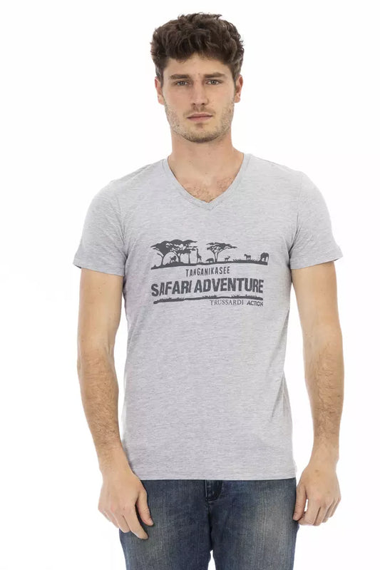 T-shirt Trussardi Action en coton gris pour homme