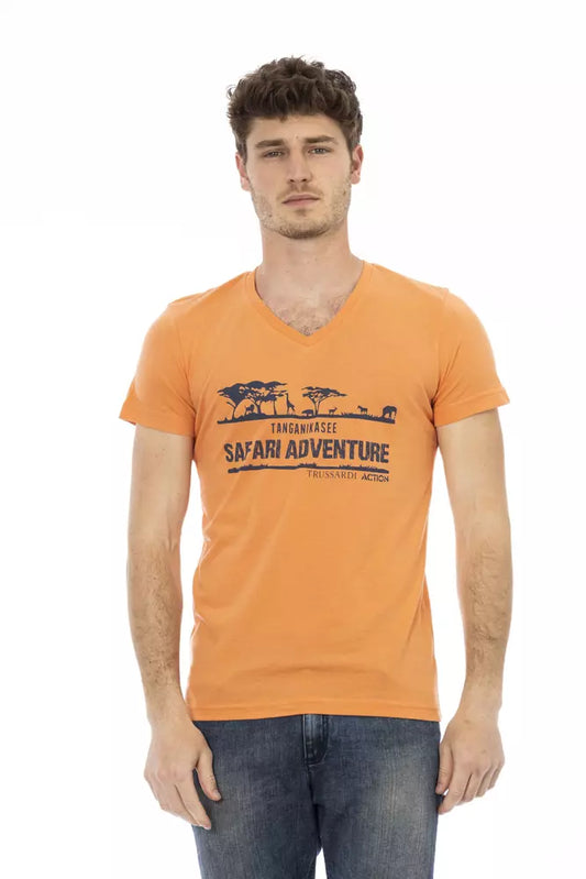 T-shirt Trussardi Action en coton orange pour homme