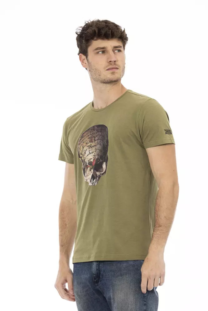 T-shirt Trussardi Action en coton vert pour homme