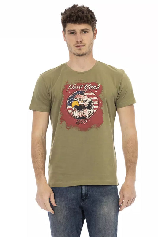 T-shirt Trussardi Action en coton vert pour homme